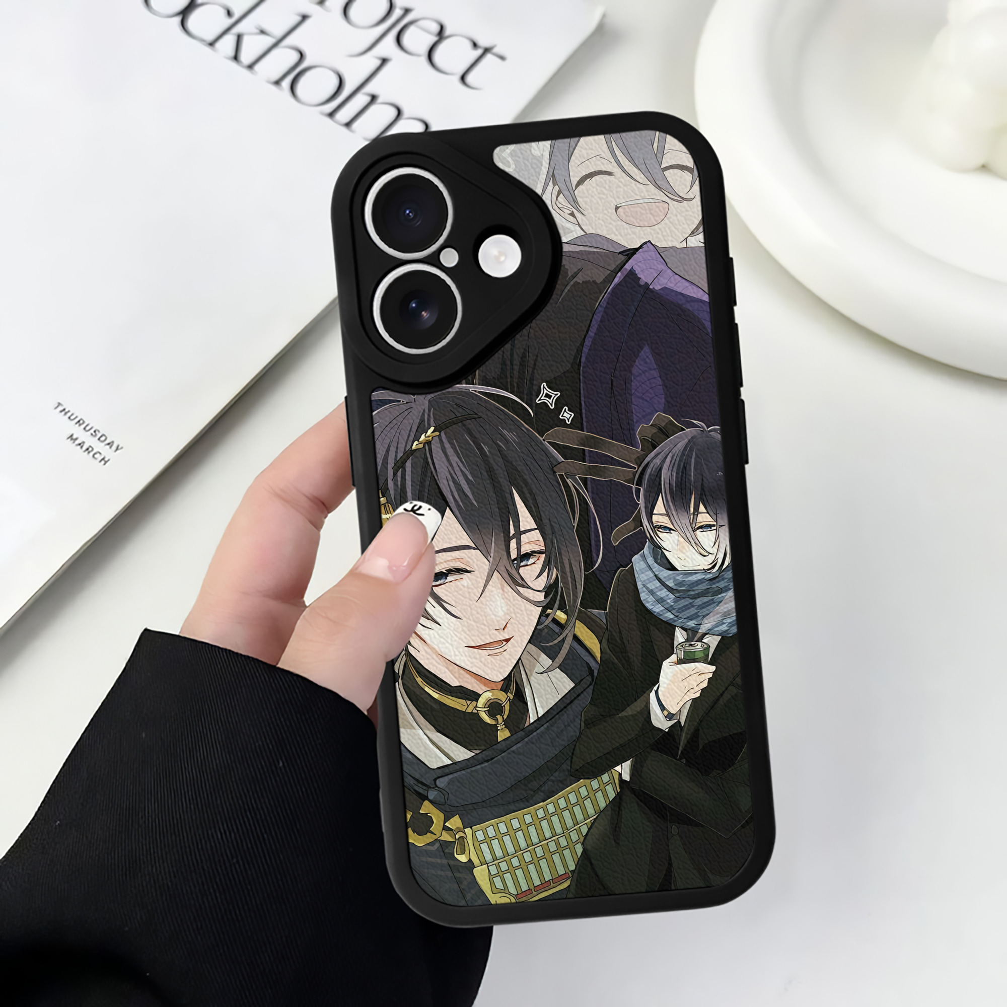 （画像用） 刀剣乱舞 Touken Ranbu 【iPhone 16シリーズ対応】シリコンスマホケース（レザー調） 材質：シリコン